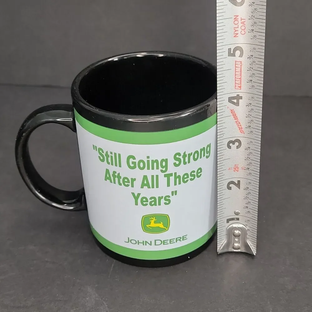 Vintage Enesco John Deere Coffee Mug Cup Still Going Strong Black Ceramic